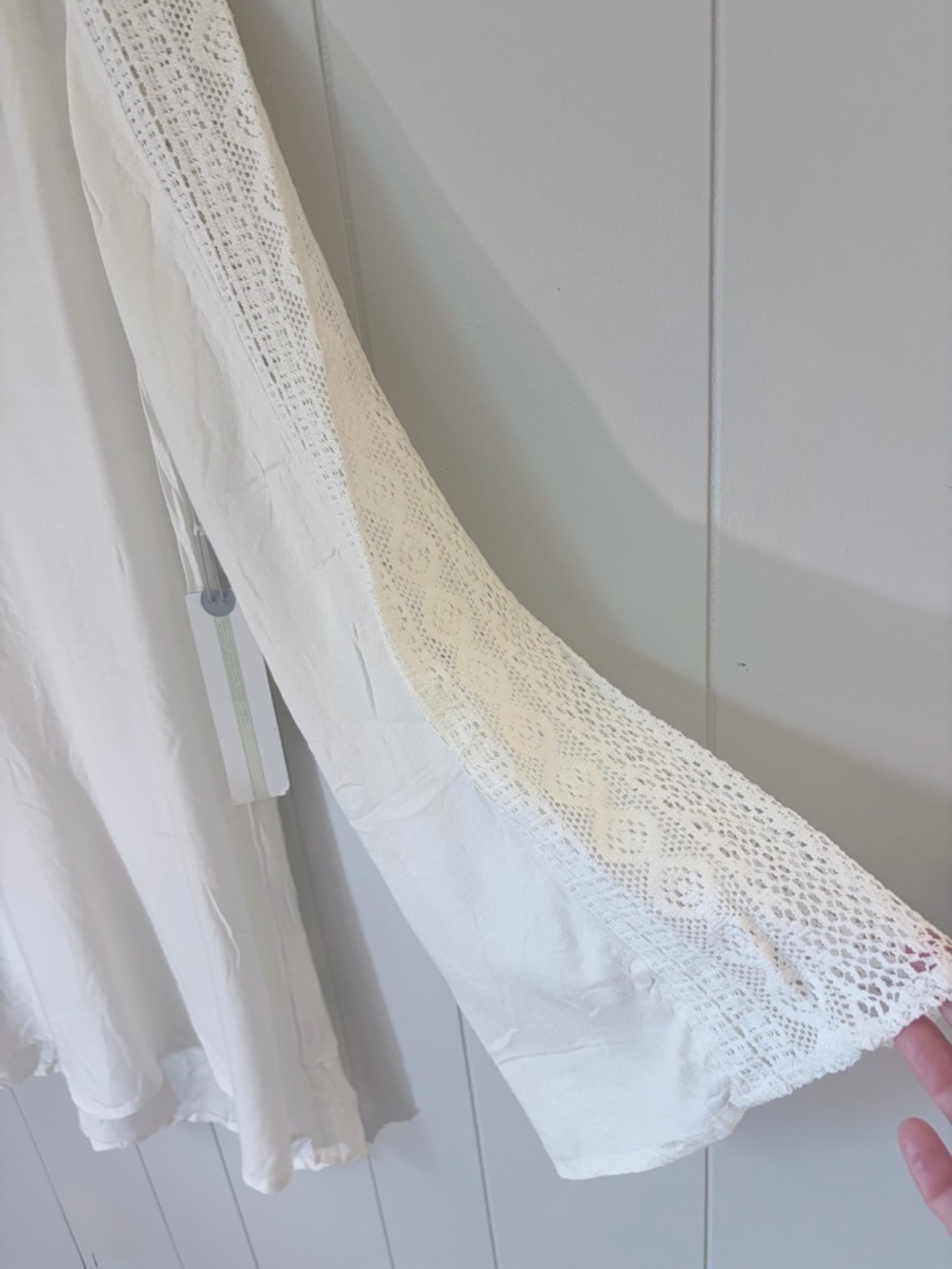 NWT O'Neill White Lace Inset VNeck Tunic Cover Up Beach Festival Large - Picture 6 of 12